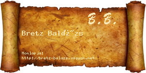 Bretz Balázs névjegykártya