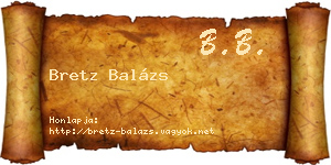 Bretz Balázs névjegykártya